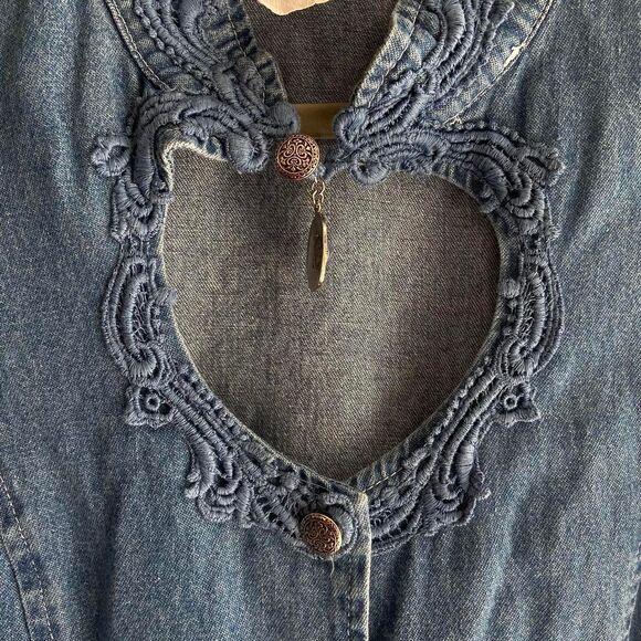 Vintage 90s Jodi California Blue denim maxi dress size 13/M - Picture 7 of 8